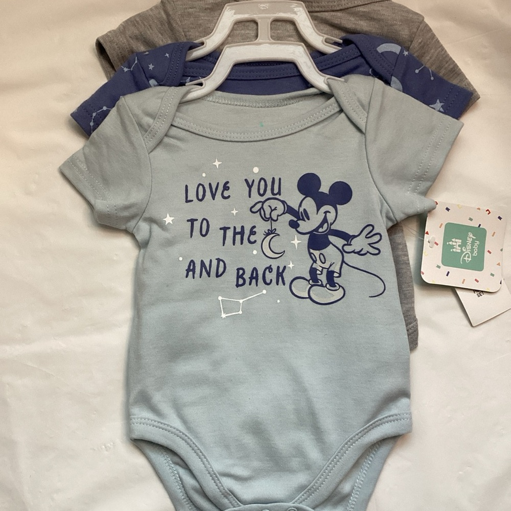 Disney Mickey Mouse Blue and Gray Bodysuit